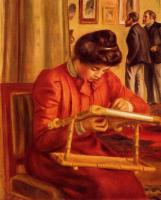 Renoir, Pierre Auguste - Christine Lerolle Embroidering